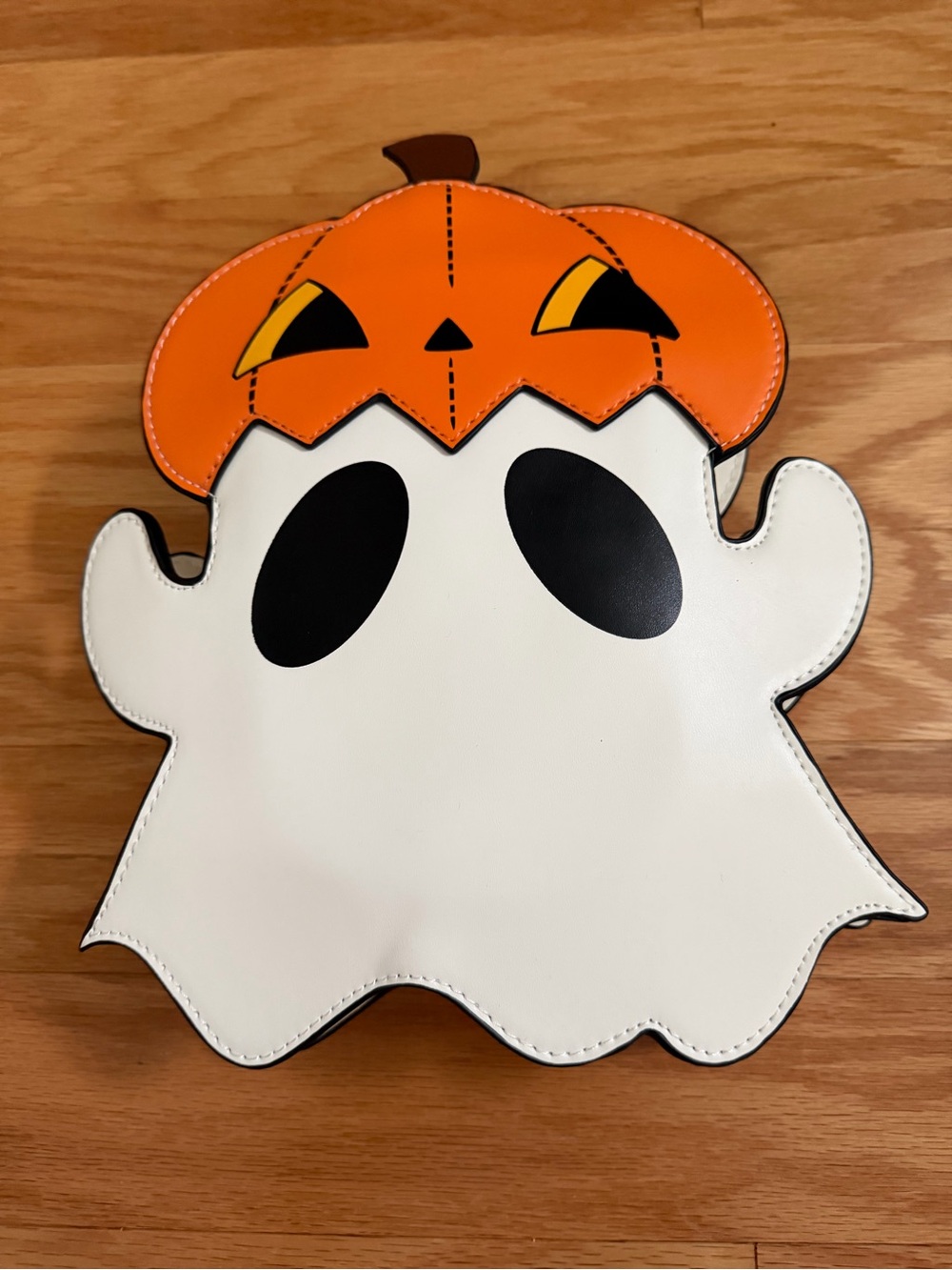 Halloween Pumpkin Ghost Crossbody Handbag - White and Orange